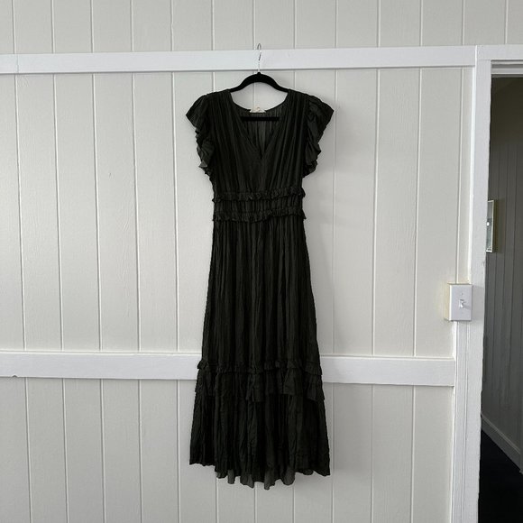 Tiered Maxi Dress - Hunter Green - Grade & Gather - Romantic - Picture 1 of 4